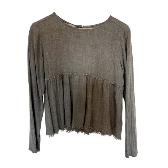 Cloth & Stone Gray Peplum Top Women's Size Small EUC - Picture 3 of 4